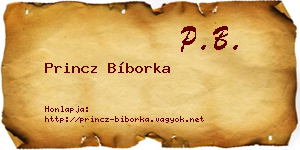Princz Bíborka névjegykártya